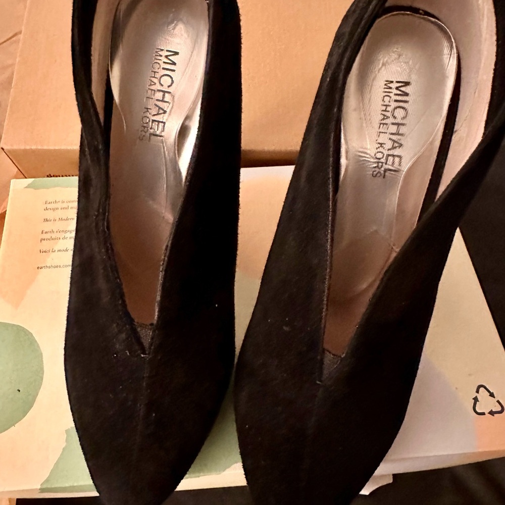 Michael Kors Black Suede High Heel Booties - Picture 4 of 7